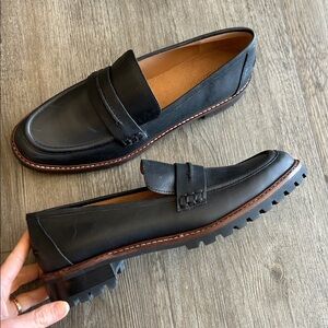 Madewell Women's Black Lugsole Leather Loafers